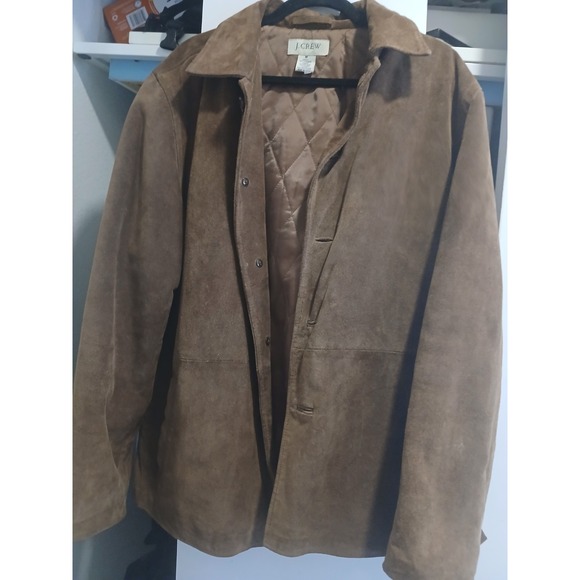 J.CREW Other - J CREW BROWN SUEDE LEATHER COAT JACKET MEN Size MED